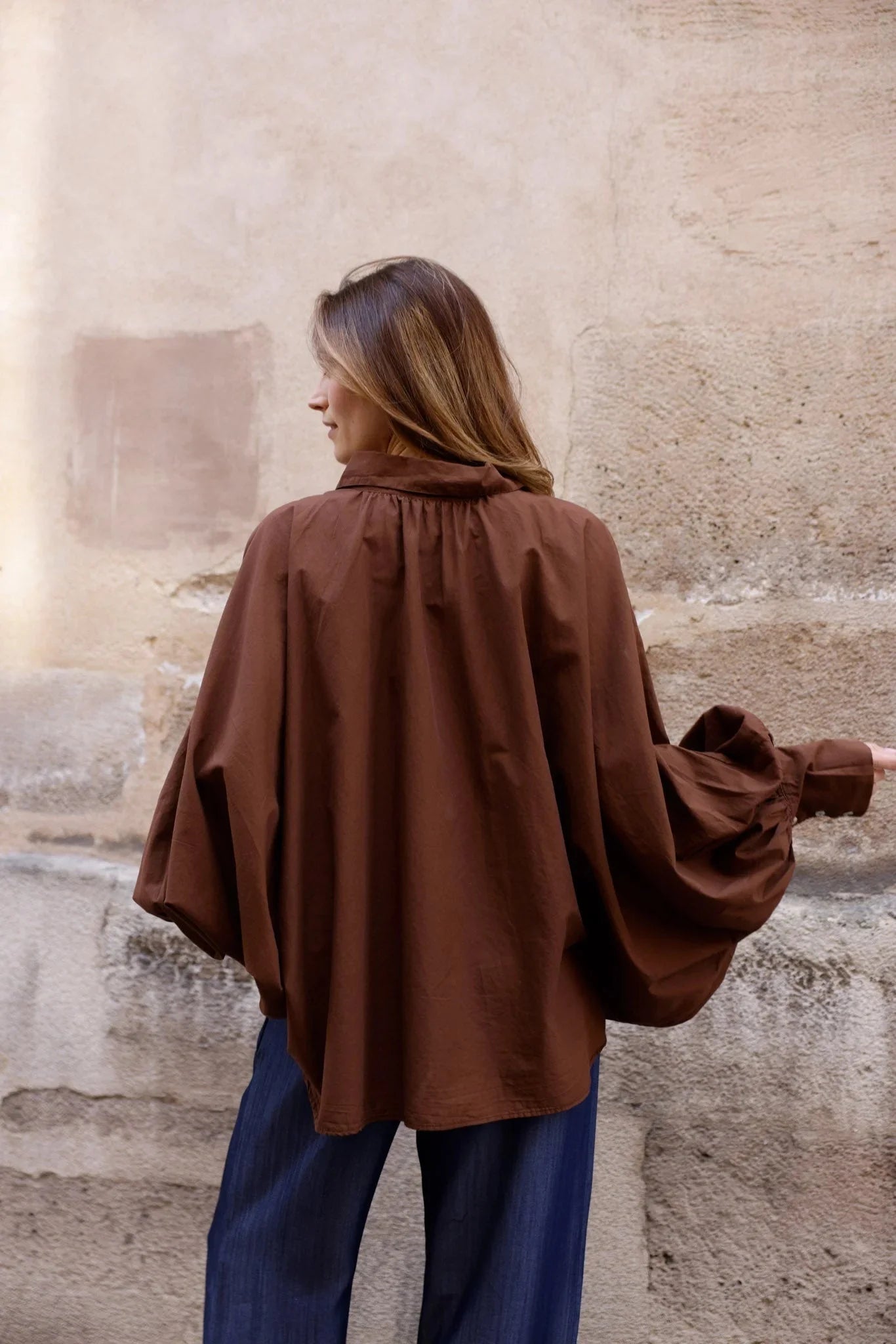 Chemise SATCHI - Chocolat - 100 % Voile de coton - HORTENCE