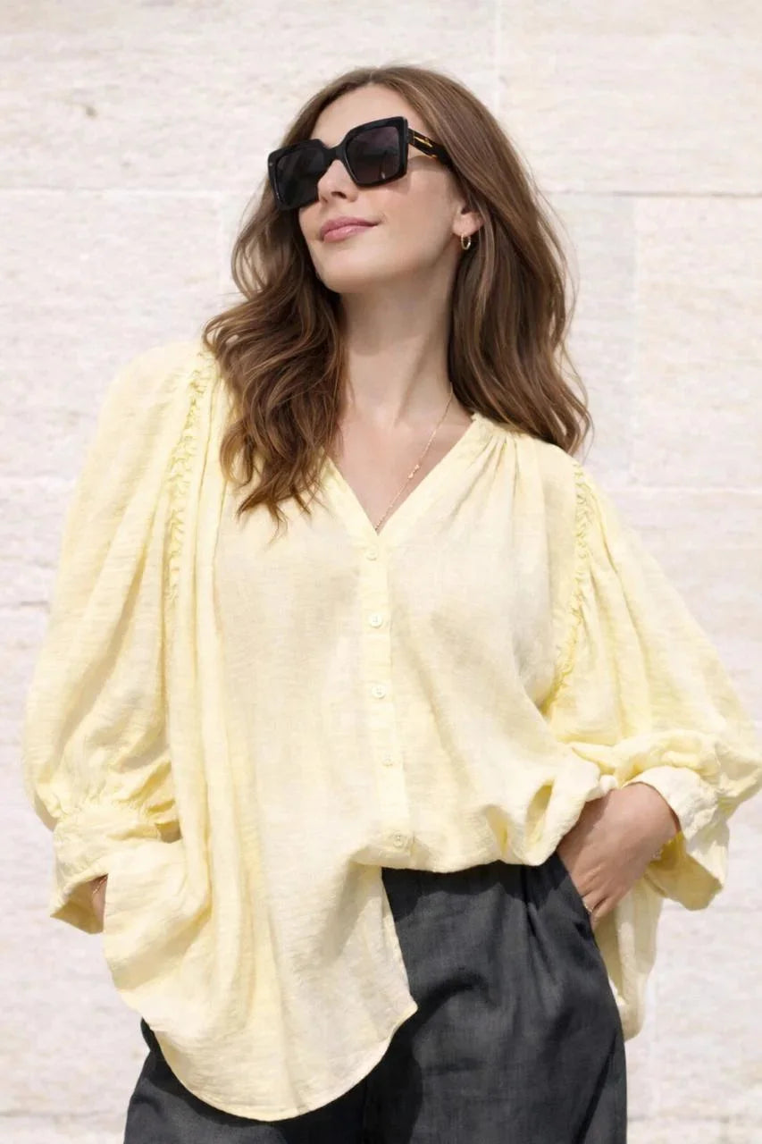 Chemise SIMONE Jaune pale - 100% coton