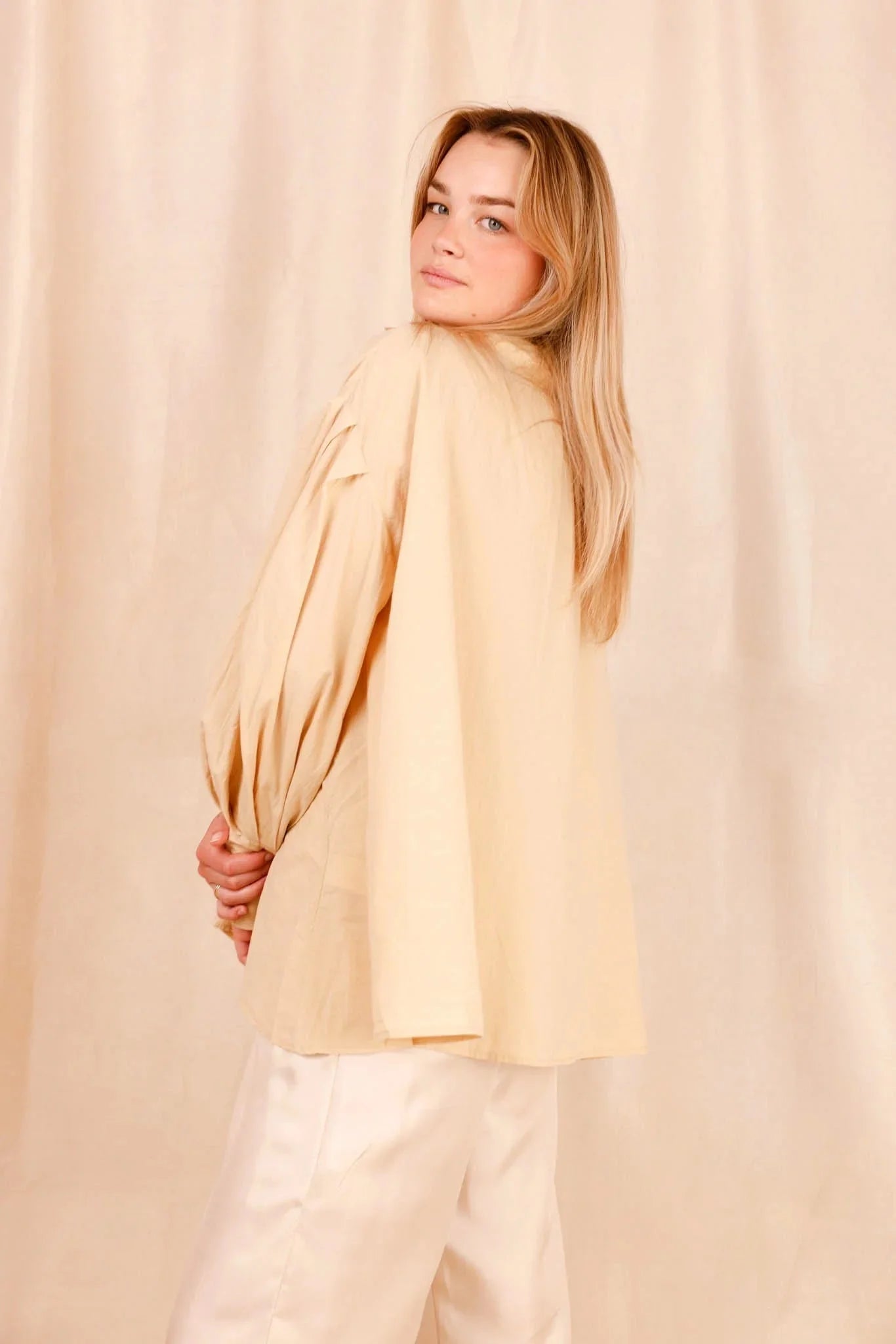 Chemise VAHINA - amande - 100% voile de coton - HORTENCE