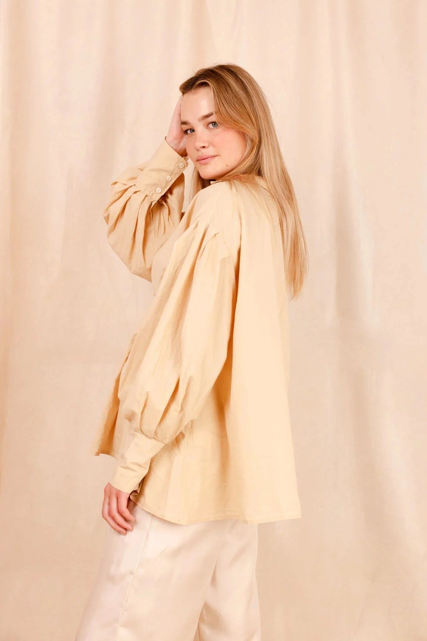 Chemise VAHINA - amande - 100% voile de coton - HORTENCE