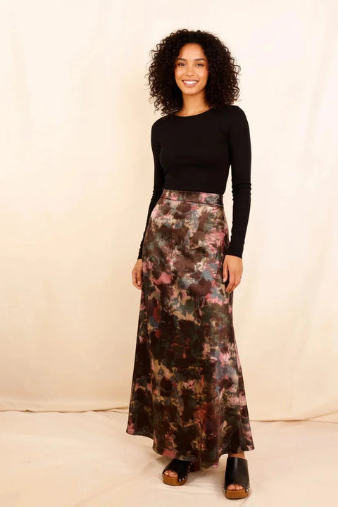 MATHÉA Floral Pink Skirt - Viscose 