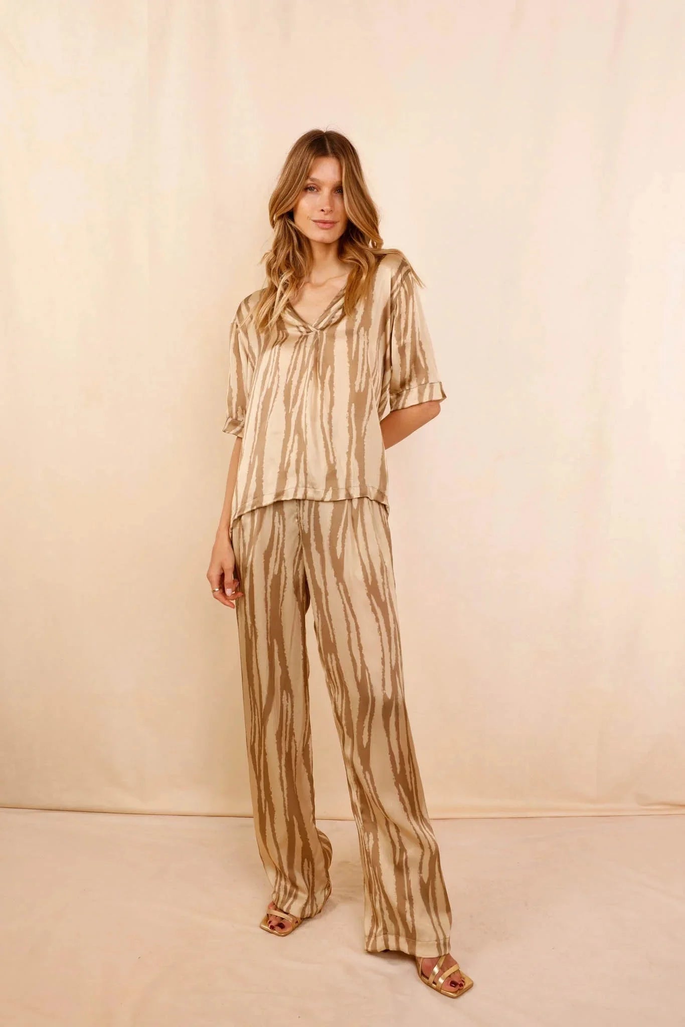 Pantalon ANGE Zébré Or - HORTENCE