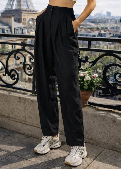 FELIX Black Trousers - Silk
