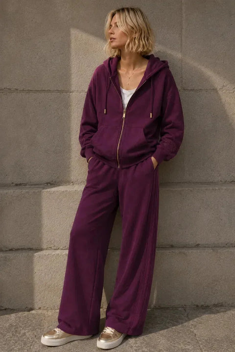 Pantalon Loungewear NOLA Prune - Coton