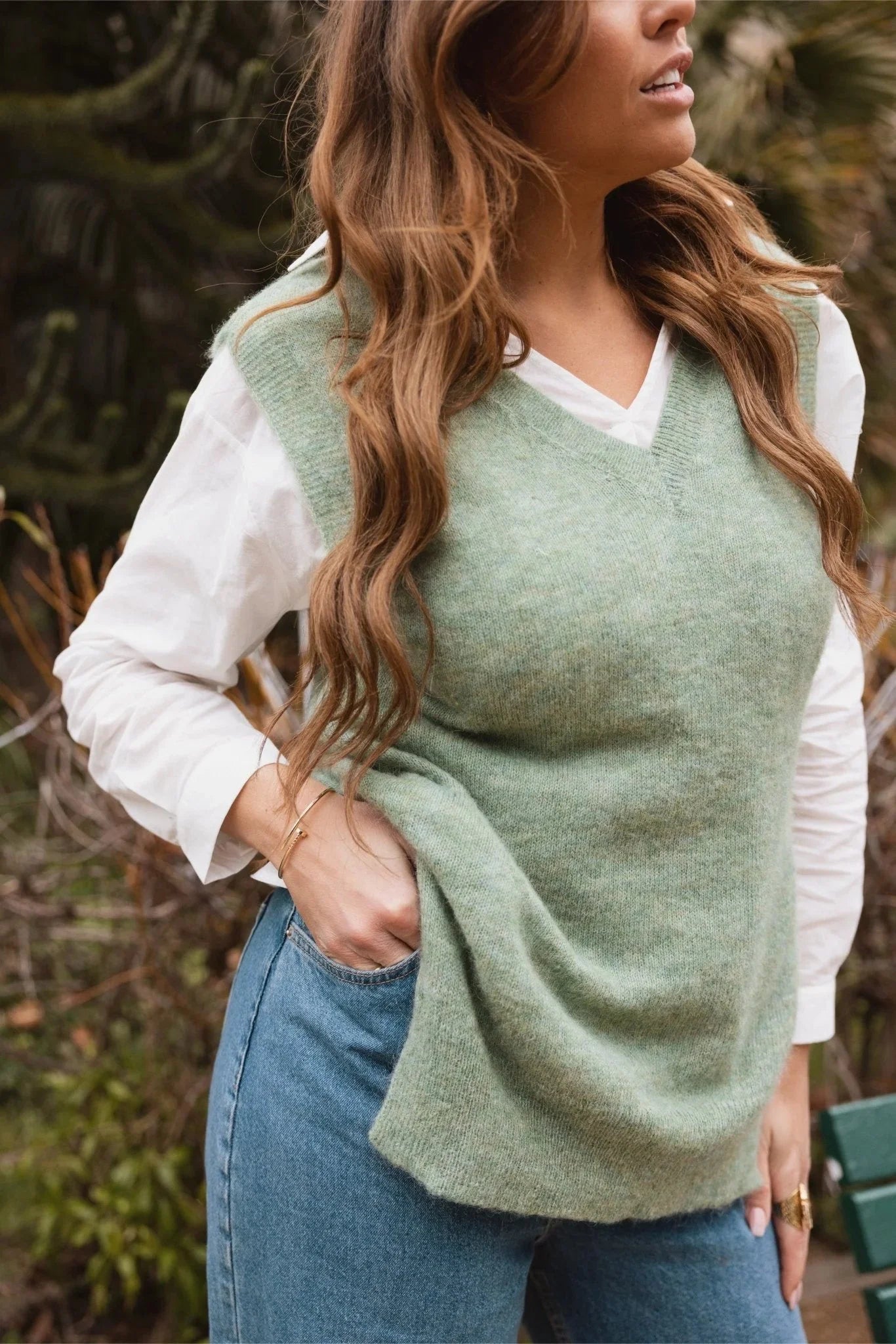 Pull MARCEL - vert - Baby Alpaga & laine vierge - HORTENCE