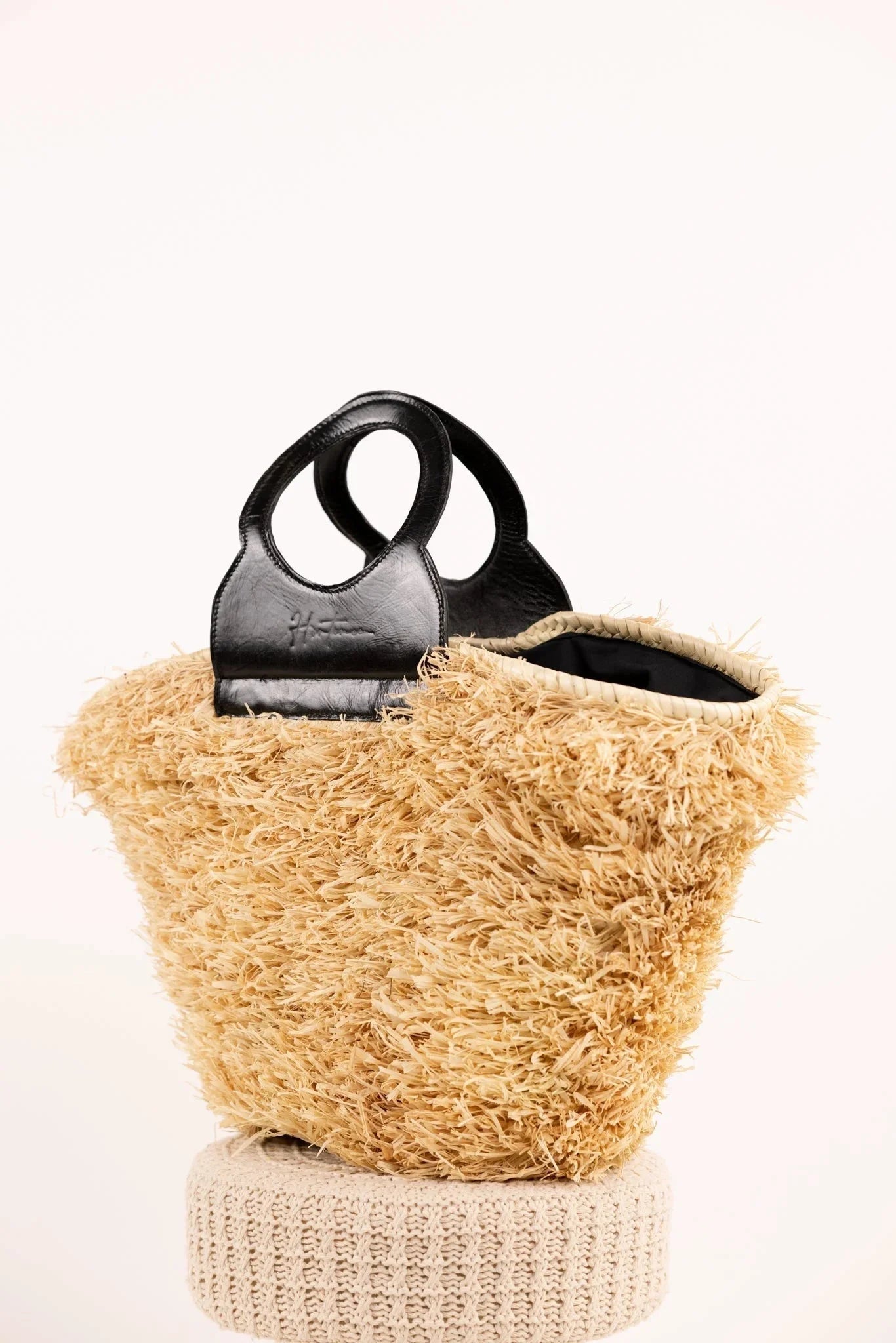 Sac ROMY Gold - Raphia naturel et cuir