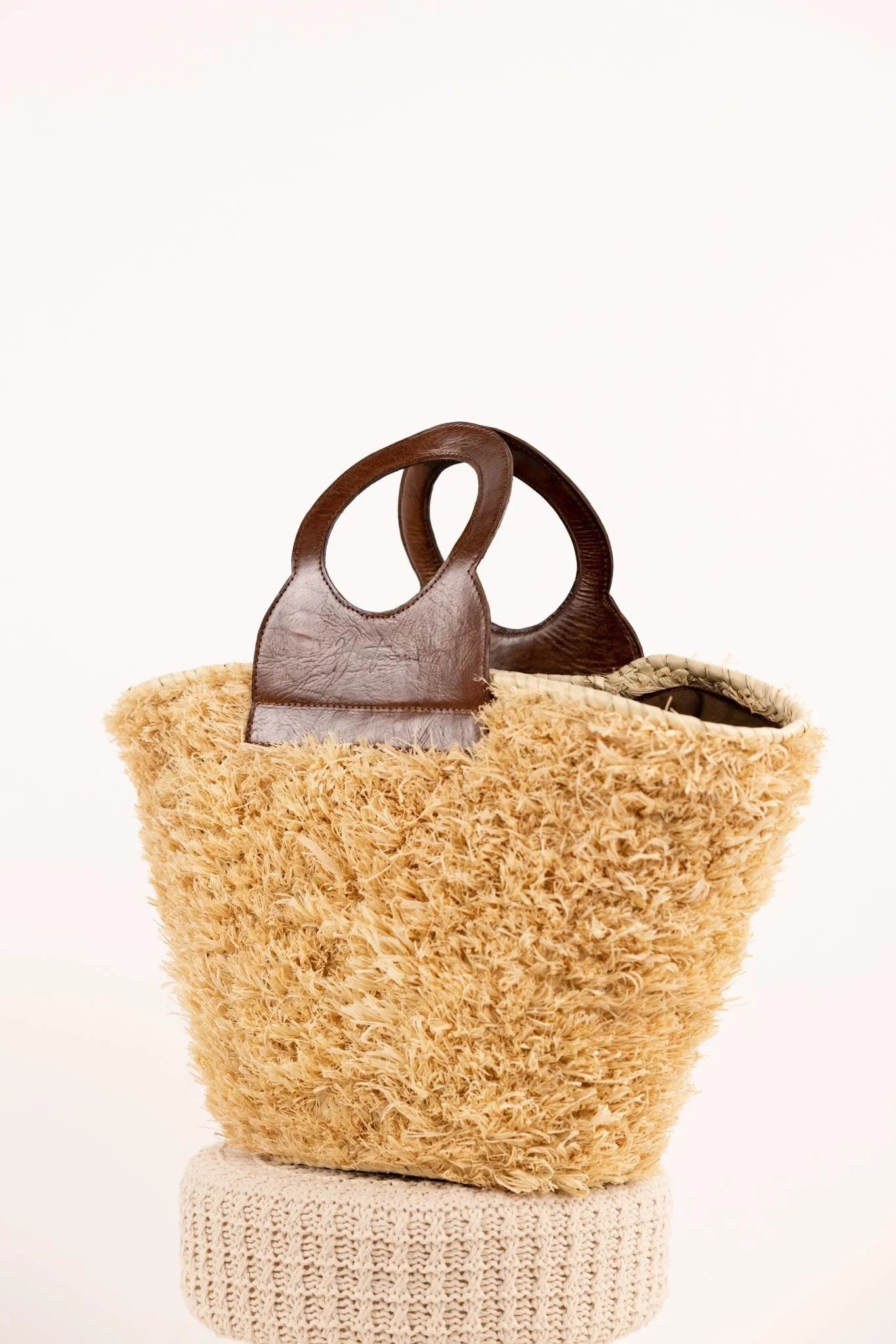 Sac ROMY Gold - Raphia naturel et cuir