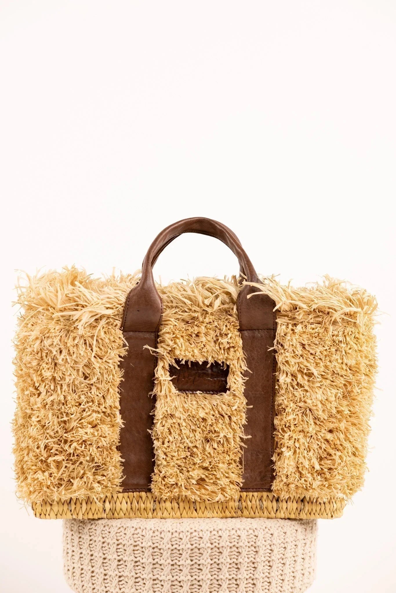 Sac ZOEY Gold - Raphia naturel et cuir