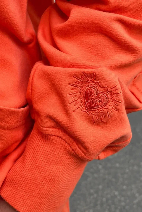 Sweat zippé Loungewear ALBA Corail - Coton