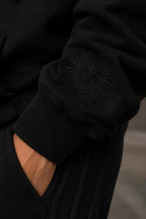 Sweat zippé Loungewear ALBA Noir - Coton