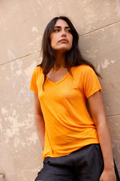 T-shirt MADISON orange - col V - HORTENCE