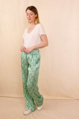 Pantalon ANGE Green Flowers - HORTENCE