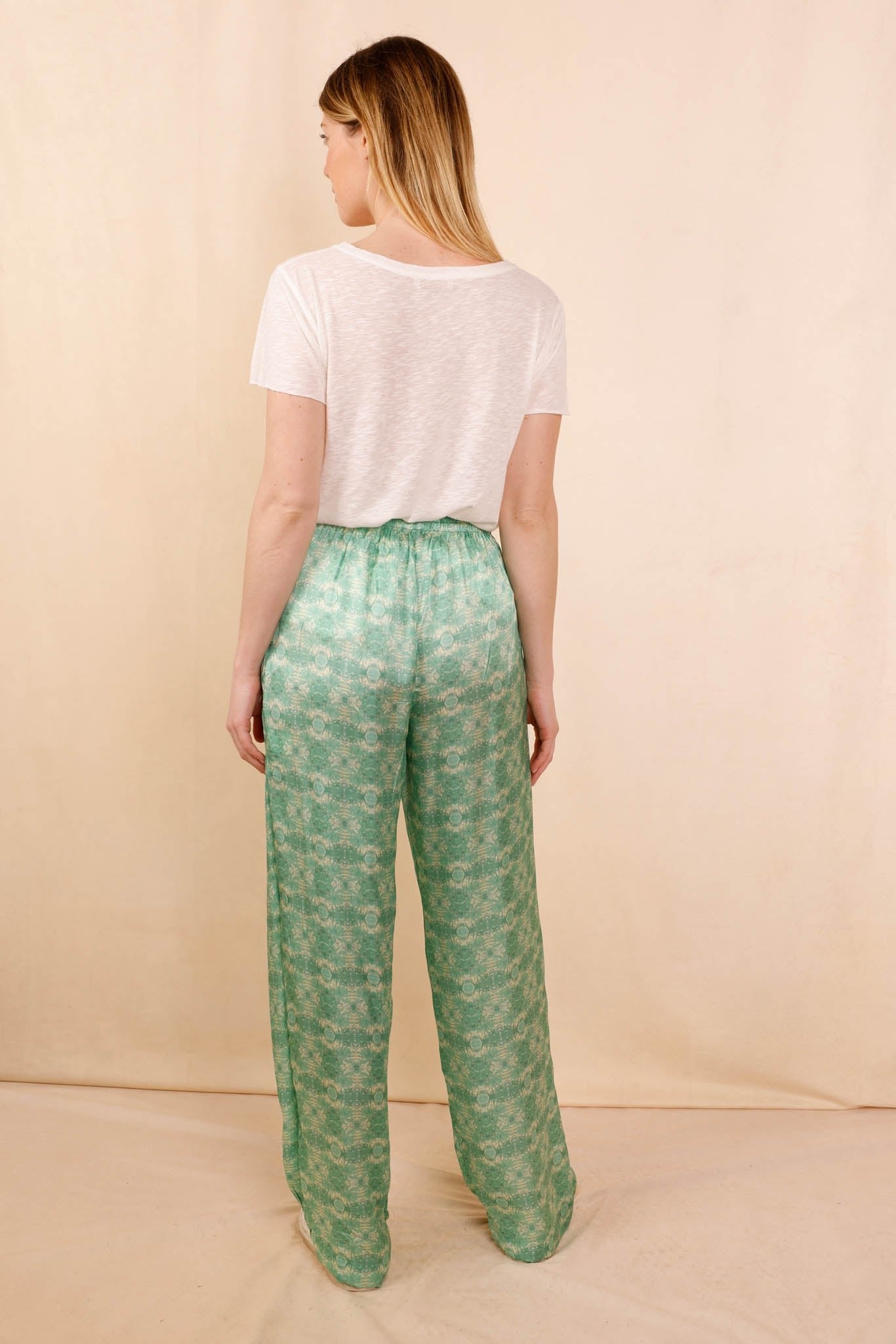 Pantalon ANGE Green Flowers - HORTENCE