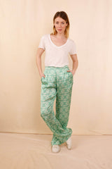 Pantalon ANGE Green Flowers - HORTENCE