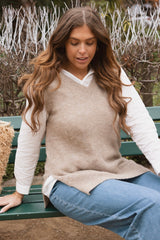 Pull MARCEL - Beige - Baby Alpaga & laine vierge - HORTENCE