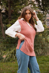 Pull MARCEL - Rose - Baby Alpaga & laine vierge - HORTENCE