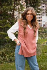 Pull MARCEL - Rose - Baby Alpaga & laine vierge - HORTENCE