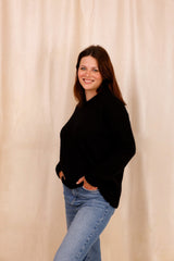 Pull VICTORIA - Baby Alpaga & laine vierge - noir - HORTENCE