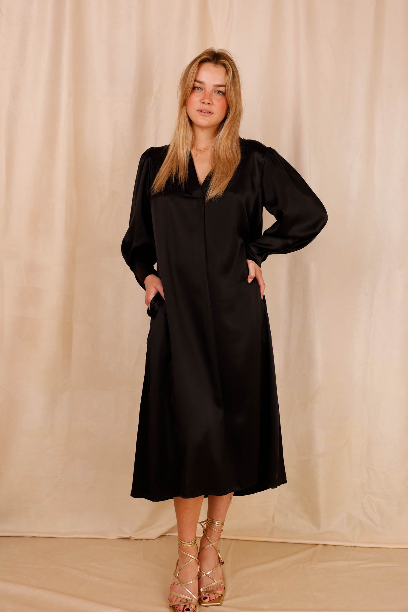 Robe DHYANA - 100% Soie - black - HORTENCE