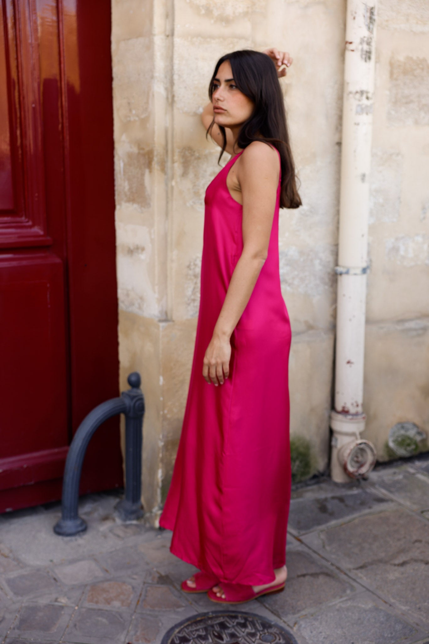 Robe ILIA Fushia - 100 % Soie 🆕 - HORTENCE