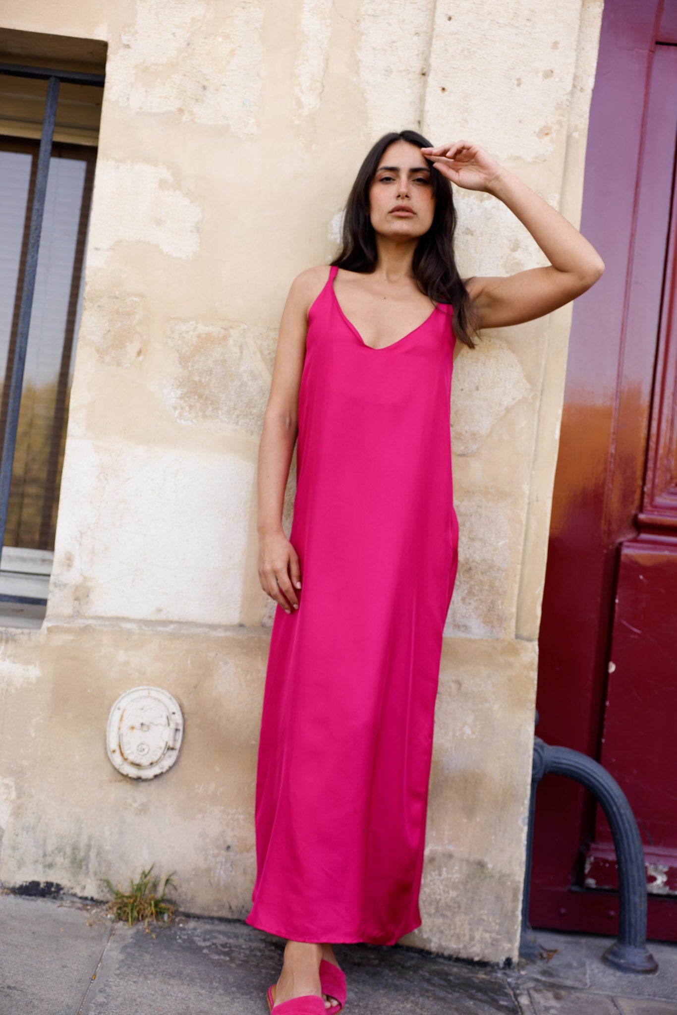 Robe ILIA Fushia - 100 % Soie 🆕 - HORTENCE