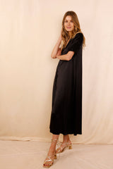 Robe TADASANA black - 100 % Soie - HORTENCE