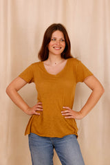 T-shirt MADISON bronze - col V - HORTENCE