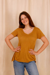 T-shirt MADISON bronze - col V - HORTENCE