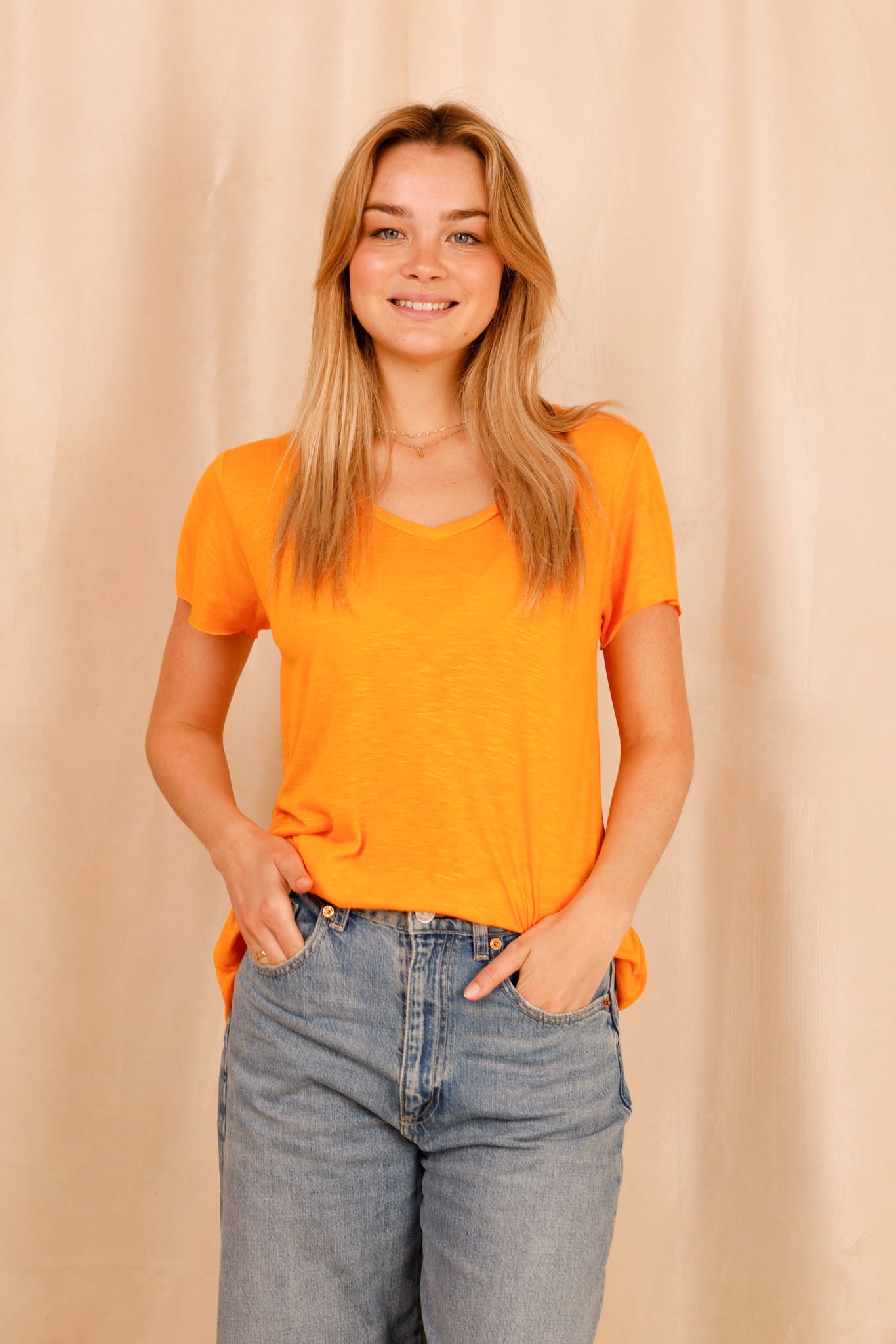 T-shirt MADISON orange - col V - HORTENCE