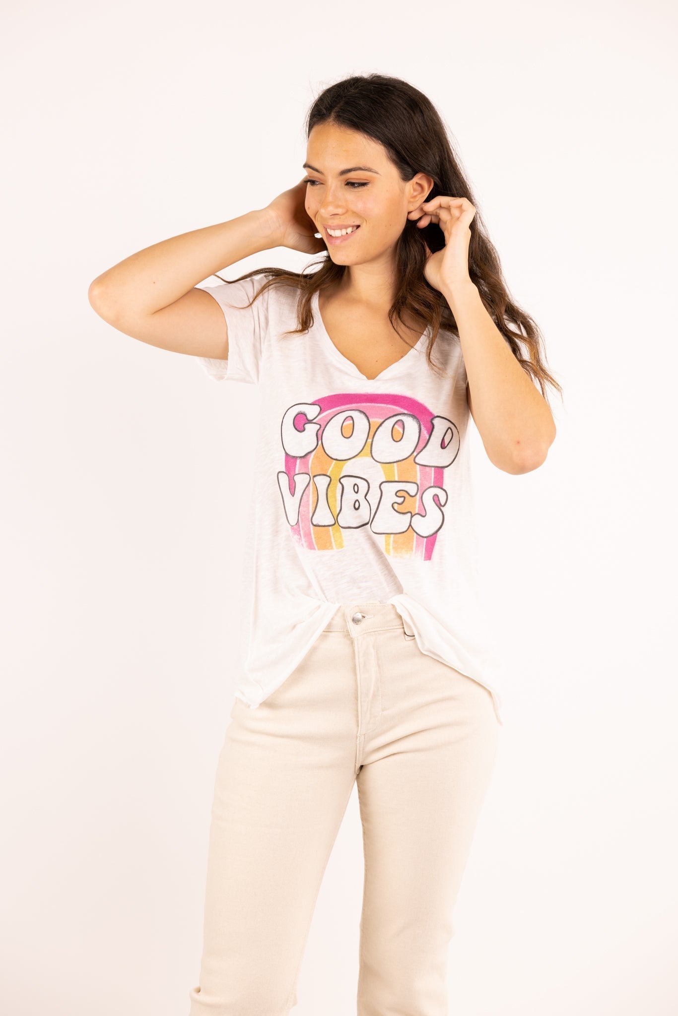 T-Shirt MADISON Good Vibes - Viscose flammé & coton