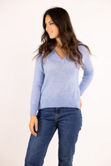 Pull MARIE bleu - Baby Alpaga & laine vierge