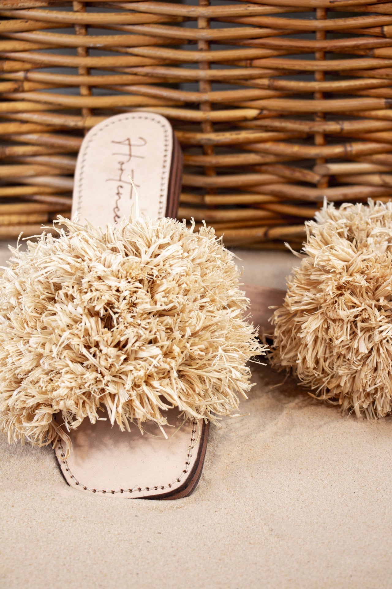 Raffia mules sale